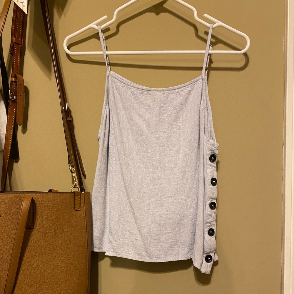 Sadie and Sage Blue Linen Tank Top